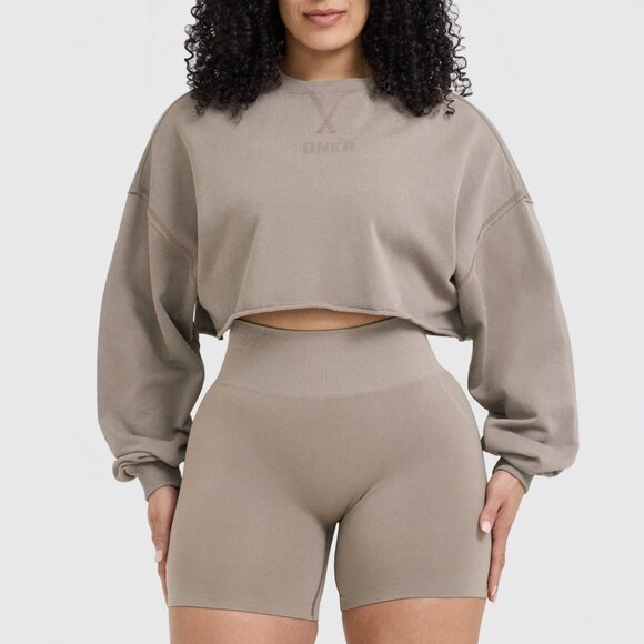 Raw Lounge Crop Sweatshirt - Picture 1 of 5